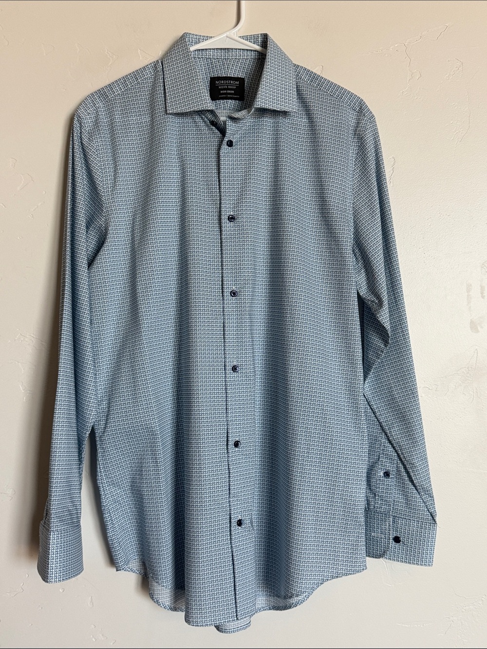 Nordstrom Men's Light Blue Micro-Pattern Dress Shirt